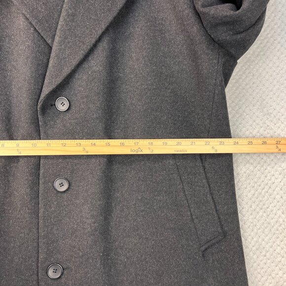 VTG GGG Clothes Wool Cashmere Mens Single Breasted Coat 44R Gray Lined Classic - Picture 9 of 16